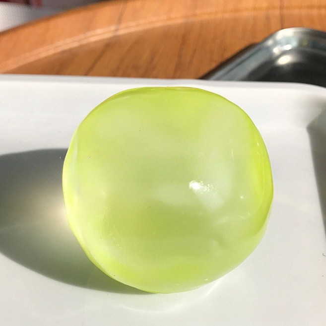 반투명 크리스탈 스트레스해소볼 코코넛 오일 말랑이 스퀴시 장난감(느린 회복 부드러운 스트레스 볼), 노란색