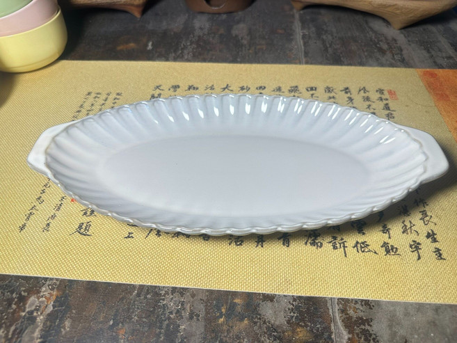 大號 橢圓魚盤 陶瓷 釉下彩 蒸魚盤 家用餐盤, 如圖所示, 1個