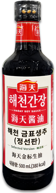 [수연중국식품] 중국간장 해천간장 금표 생추간장, 500ml, 1개