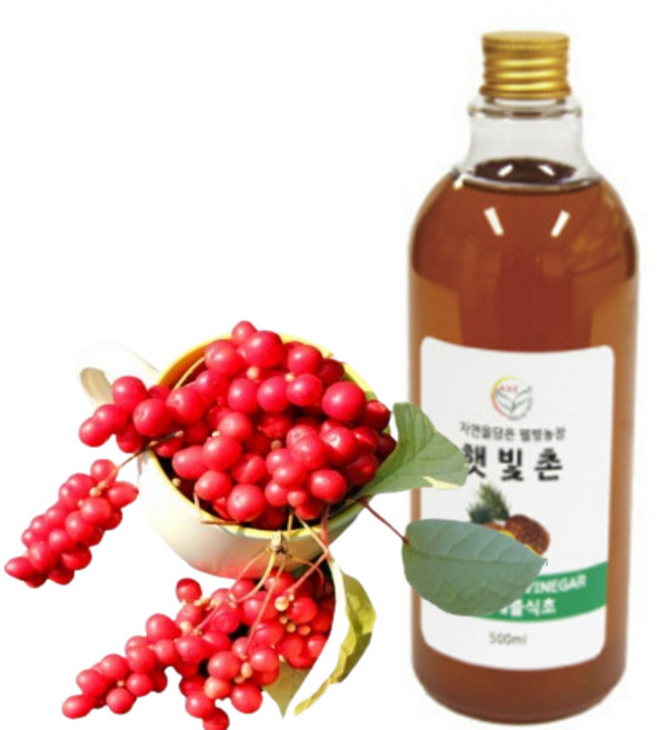 그린라이프 햇빛촌 전통 자연발효 숙성 국내산 오미자식초, 1개, 1L