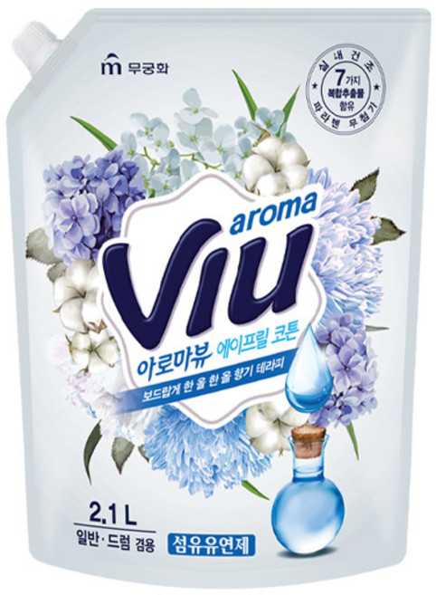 아로마뷰 섬유유연제 에이프릴 코튼, 7개, 2.1L