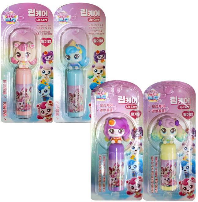 1+1 캐치티니핑 립케어 립밤 딸기향 6종 택2개, 3.8g, 하츄핑+포실핑, 2개