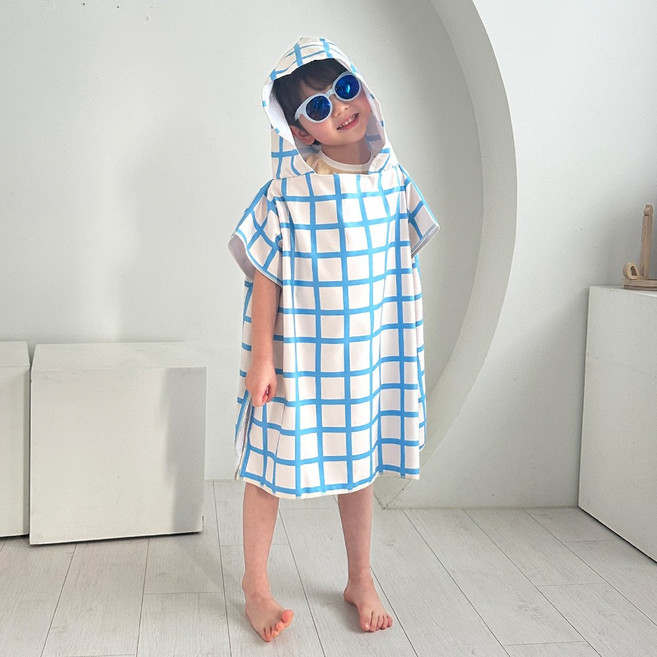 ECLL 스포츠 극세사 아동 비치 가운 후드 판초 타올