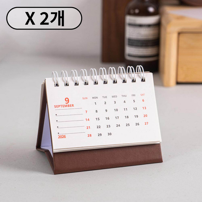 깔끔더하기 2026년 책상 미니 달력 스케줄정리 캘린더, 2개, 퍼플