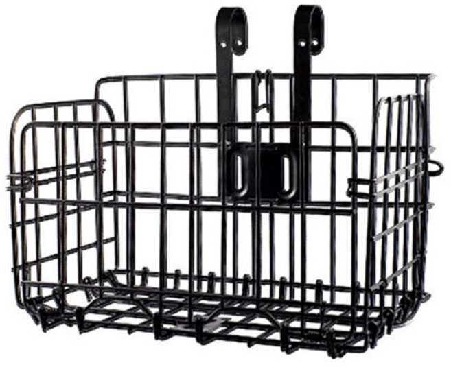 주닉스 자전거 바구니 철 걸이형 접이식 접는 탈부착 원터치, 블랙, 1개