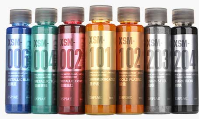 디스파이어 메탈릭 수성 프리믹스 아크릴도료 건프라 도색, 1개, 50ml, XSM-005 메탈릭 씨 블루