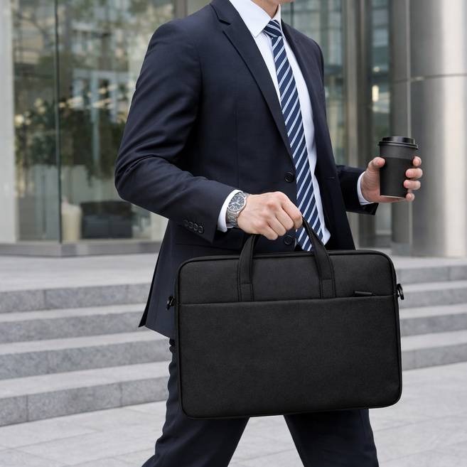 하디온 충격흡수 스크래치방지 노트북 가방, 1개, 블랙