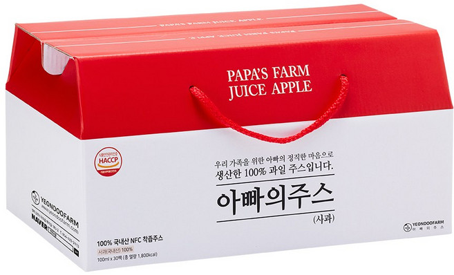 아빠의주스 찢어먹는 사과 주스, 100ml, 30개