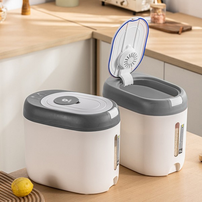 쌀통 잡곡통 5kg 10kg 보관용기 다용도 쌀보관 쌀통 쌀독 보관통 WINGER 슬림 원터치 밀폐쌀통, 슬림쌀통5kg, 1개