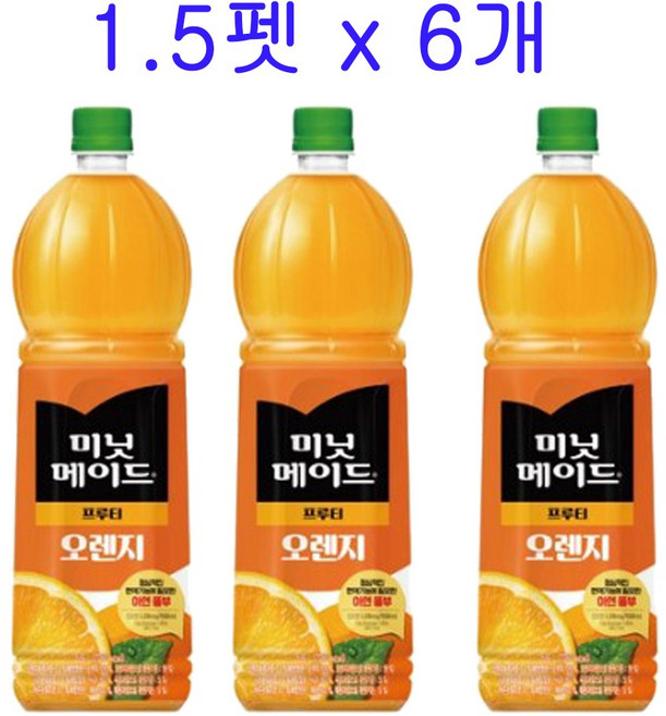 미닛메이드 오리지널 오렌지 주스, 6개, 1.5L