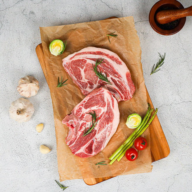 [데일리이츠] 두가지 부위를 한번에 엘본목살 스테이크 1KG+1KG (2KG), 2개, 1kg