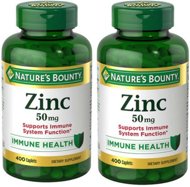 미국 Nature's 네이처스바운티 징크 아연 50mg 400정 2팩, 2개