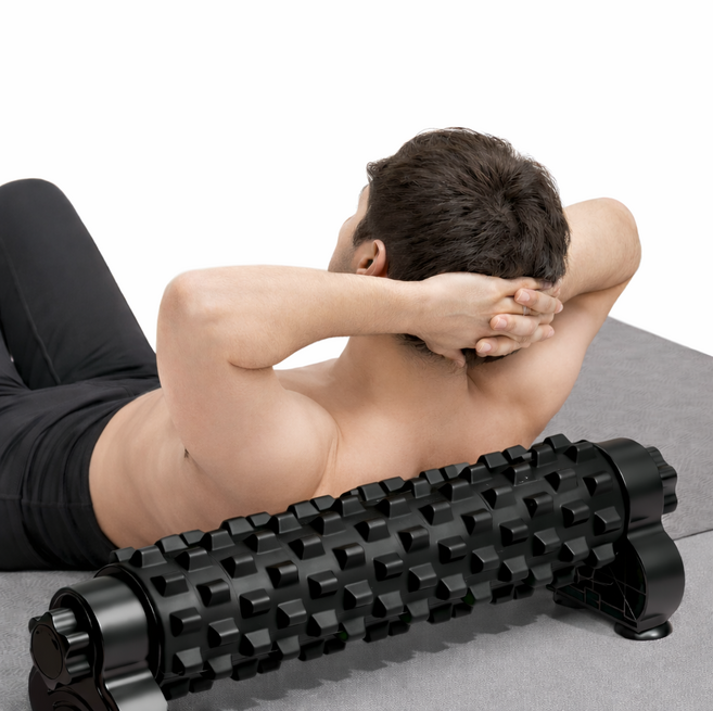 글로윅 스탠드 3D 롤링 돌기 폼롤러 흡착식 지압 마사지 폼롤러, 1개, 블랙