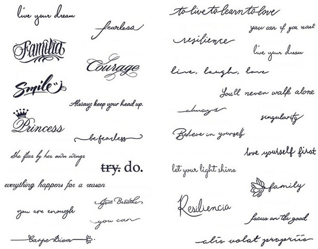 타투스티커 헤나 문신 레터링 오래가고 빛반사 없는 타투, P타입 25x15cm, 1개