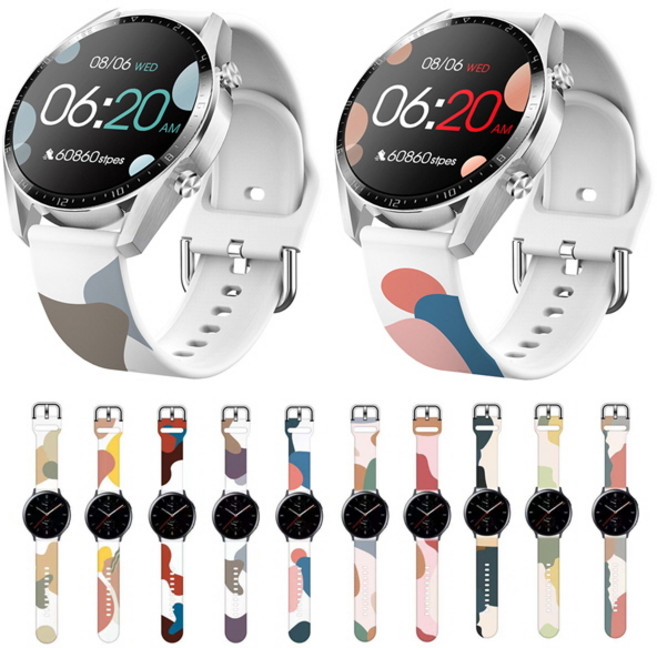 갤럭시워치FE 워치4 40 42 44 46mm 호환 믹스컬러 실리콘 스트랩 밴드 시계줄, saw982 (14)