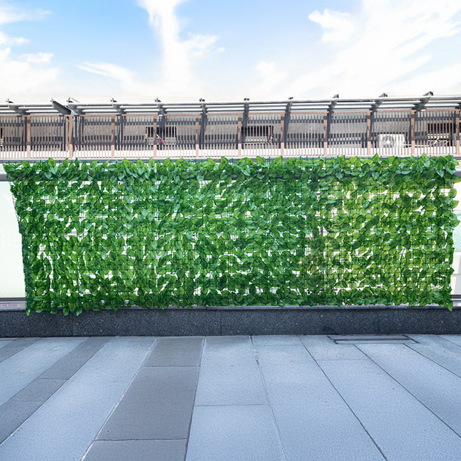 글라움베어 나뭇잎 테라스가림막 울타리 휀스 난간 담장 가리개 발코니 사생활보호, 딥그린