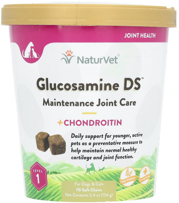 네츄어벳 글루코사민 DS 강아지 고양이용 소프트츄 70개 154g, VET03727, 1개