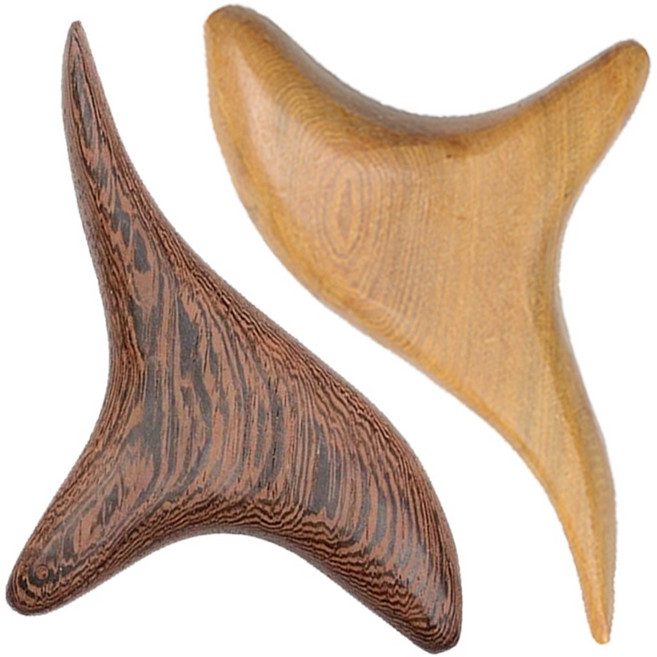 고급 원목 삼각 지압봉 - 2개, 월넛1P + 브라운1P, 1세트