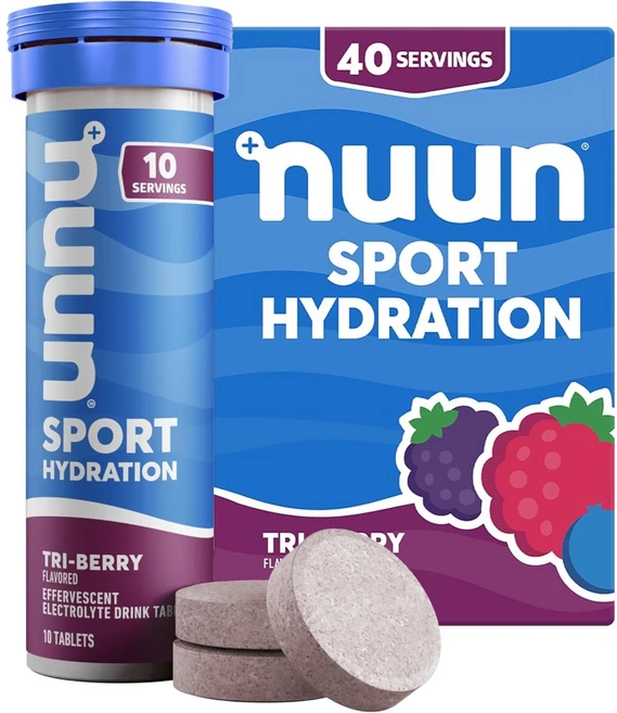 Nuun 스포츠 전해질 타블렛 수분보충 4팩 40정 트리베리 - 쿠팡