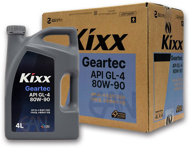 킥스 KIXX Geartec GL-4 80W-90 4L 수동미션오일, kixx Geartec GL-4 4L