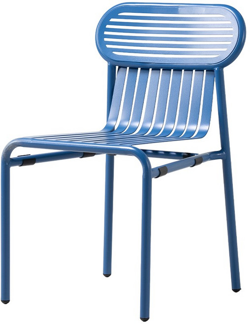 링컨 야외용 철제 카페 테라스 야외 의자, 블루, 1개