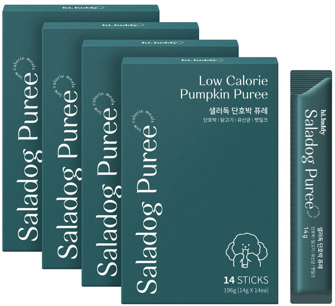 하이루디 샐러독 단호박 퓨레 강아지 짜먹는 간식, 56개, 14g
