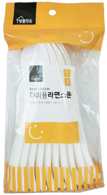 생활미소 라면스푼 10p, 화이트, 1개