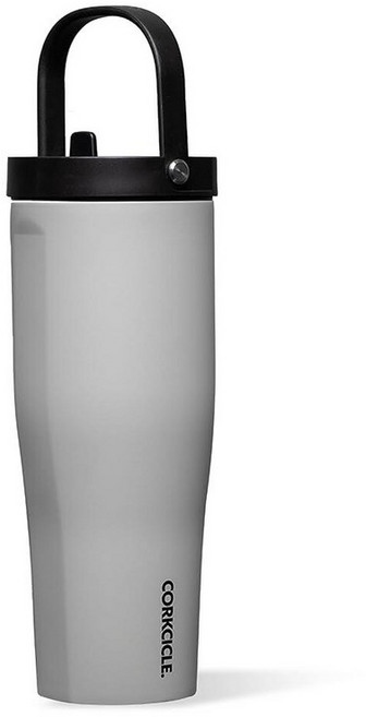 Corkcicle Go Cup XL - 누출 방지 여행용 텀블러 - 삼중 단열 스테인리스 스틸 물병 - 휴대가 쉬운 손잡이 - 여름 음료 용기 선물 - 음료를 얼음처럼 차갑게, River Rock