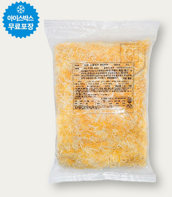 디오 MCF64 엔젤헤어 눈꽃치즈 모짜렐라 체다치즈 피자치즈 자연100 2kg 냉동, 1개