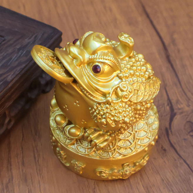 미니 사이즈 황금 두꺼비 재물운 행운 사업운 집들이선물 장식품, 황금두꺼비