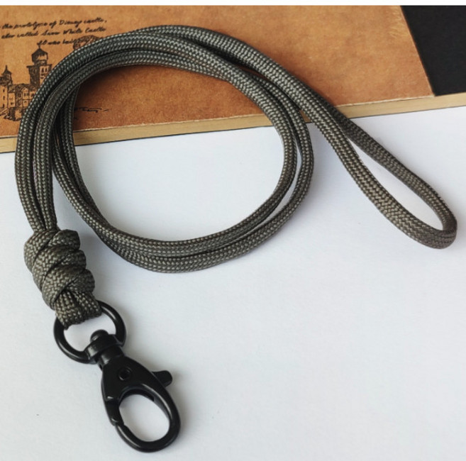 七芯傘繩掛脖繩 證件手機通用掛繩, 灰色, 1個