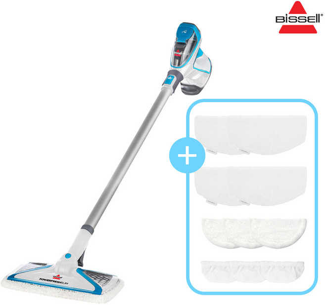 [비쎌] 슬림 스팀청소기 BA-BS2233S (정품 걸레 총 10장), 화이트블루+6P