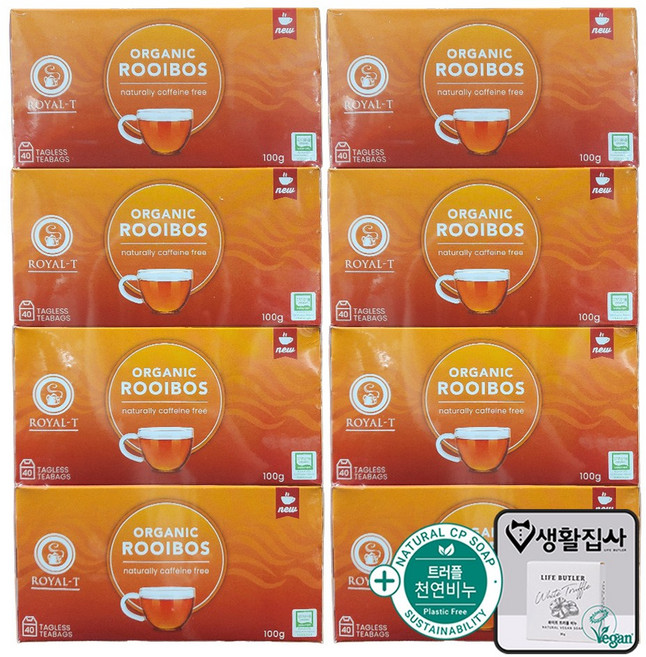 로얄티 유기농 루이보스 티 2.5G + 천연비누 코스트코, 2개, 160개입