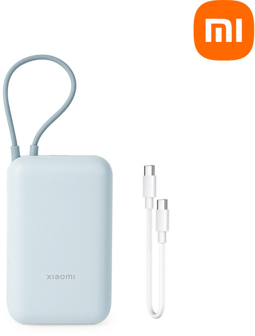 샤오미보조배터리 포켓에디션 10000+제이팀초고속케이블 P15ZM 22.5W 고속충전 기내반입 CCC인증, 스카이블루