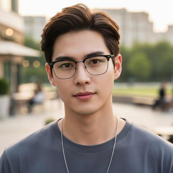 하금테 안경 얼굴형에맞는 반뿔테 반테 반무테 초경량 도수 없는 하은테 블루스크린 uv 차단