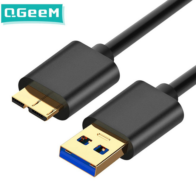 QGEEM 마이크로 USB 케이블 유형 외장형 HDD용 HDD Note3 S5 데이터 Samsung 하드 드라이브 디스크, 4) TPE Black - 0.3m, 01 0.3m