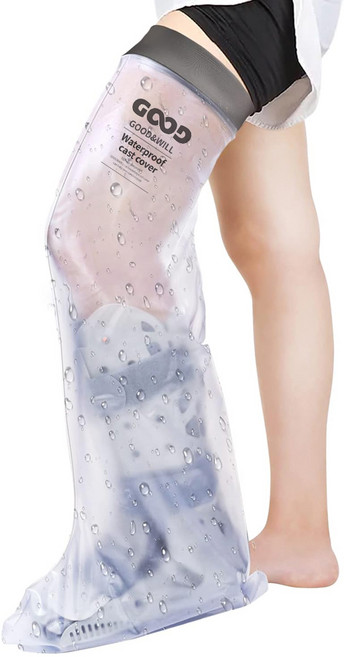 굿앤윌 깁스방수커버 네임펜, 성인용 다리 대, 1개, 투명