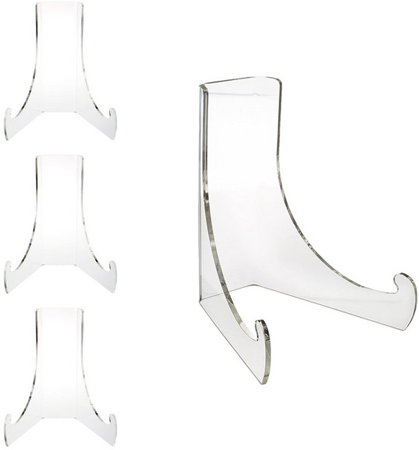 도림 ㄷ자 갈고리 투명 아크릴 다용도 거치대 스탠드, 4개, 투명 S