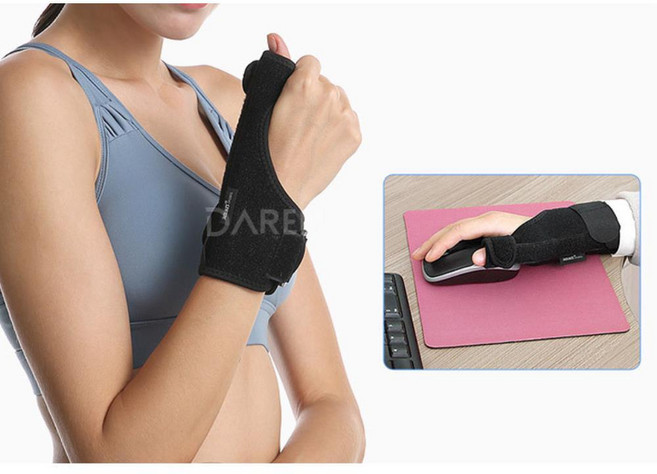 강력 부드러운 압박 엄지손가락 철심보호대 헬스손목보호대 테이핑 손목지지 운동스트랩 짱짱 염좌, 좌측, 1개