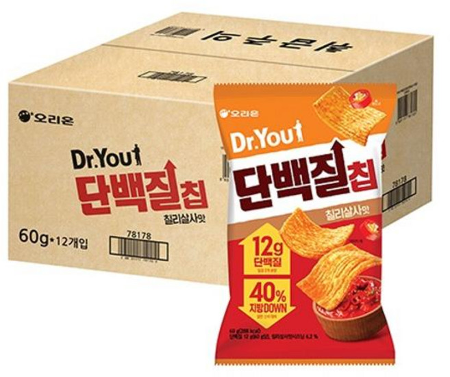 닥터유 단백질칩 칠리살사 12개 1세트, 60g, 4세트