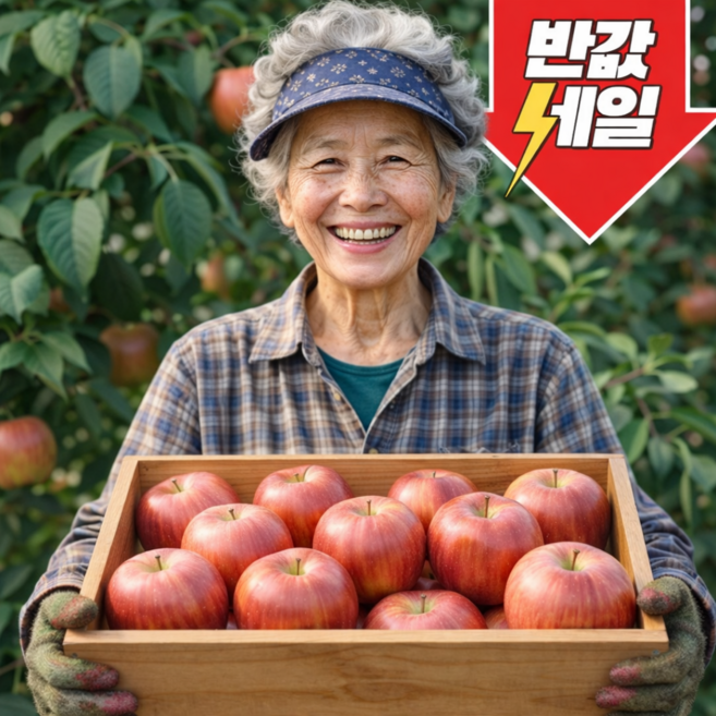 [하루50박스한정] 껍질째먹는 세척 부사 사과 고당도 경북 햇, 1개, 5kg