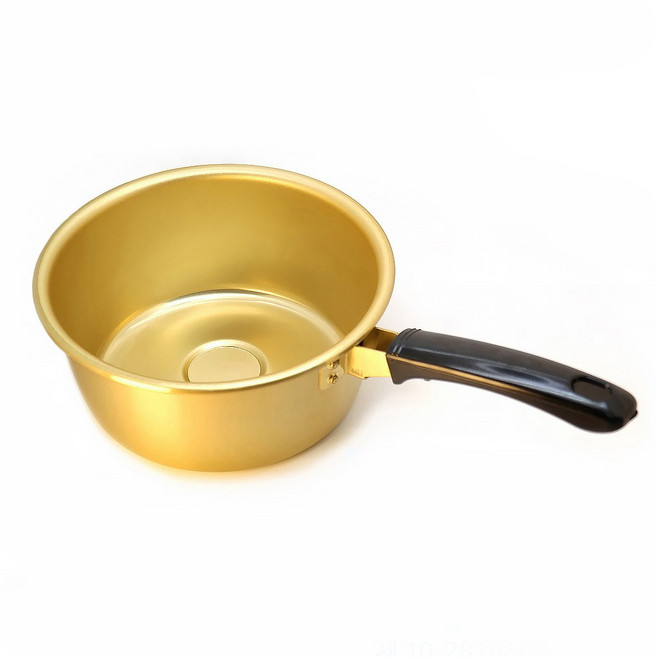 [특허] 신박한 고화력 라면냄비 2인용 18cm 양은라면냄비 편수 국산 전용 전문 바닥이 특별한 라면냄비 황냄비 캠핑 누릉지 냄비 어묵 꼬치, 뚜껑없음(18cm 냄비본체만), 1개