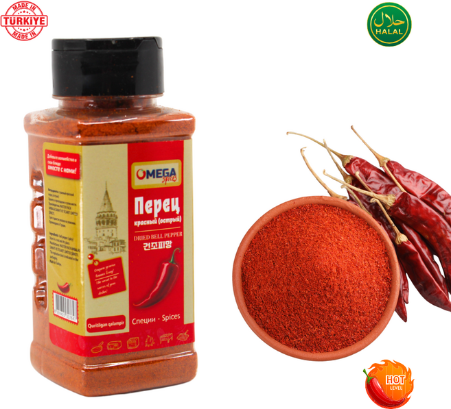 Omega Turkish Hot Red Chili Powder Halal 오메가 터키산 매운 고춧가루 할랄, 8개, 100g