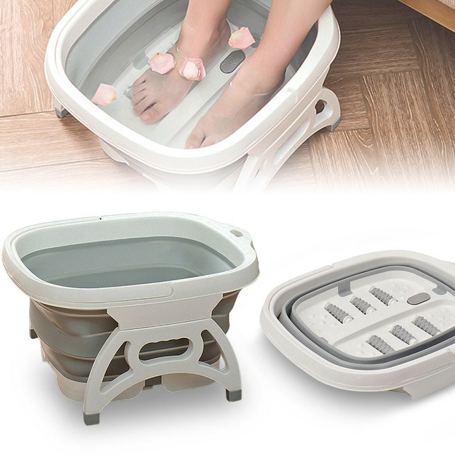 습식 발족욕기 지압 이동형 접이식 폴딩형 접을수있는 족욕통 75547ea 1(EA), 분홍