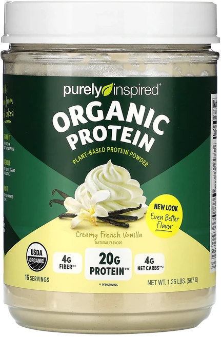 새해 건강을 선물하세요 Purely Inspired 유기농 식물성 프로틴 파우더 크리미 프렌치 바닐라 맛 567g(1.25lb) 특별관리진행, PurelyInspired유기농식물성프로틴파우더크리미프, 567g, 1개 - 쿠팡
