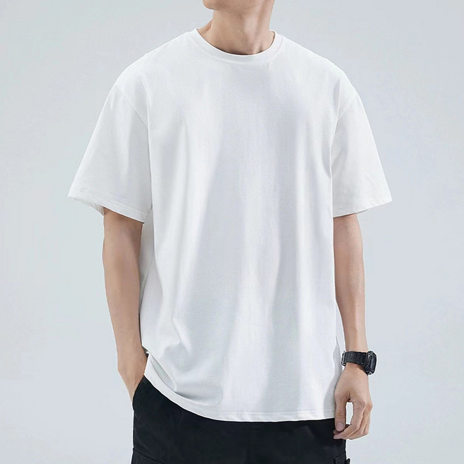 ANYOU 여름 베이직 남성티셔츠 순면 라운드넥 남성반팔