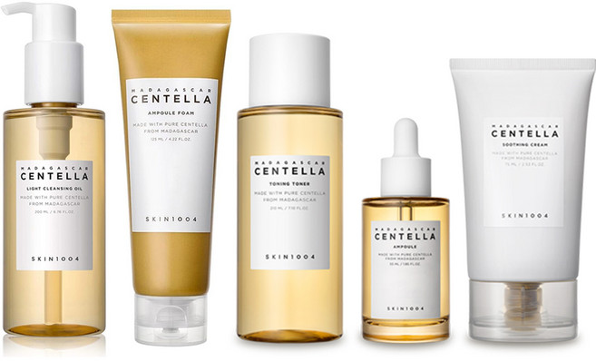 [진정&수분] 스킨1004 마다가스카르 센텔라 5종 (클렌징오일200ml+폼125ml+토너210ml+앰플55ml+수딩크림75ml), 1세트
