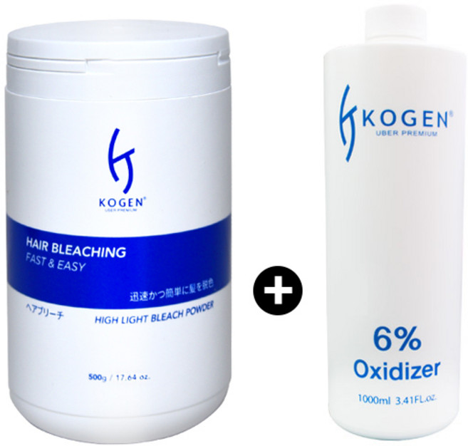 코겐 하이라이트 브리치 파우더 탈색약 500ml + 코겐 산화제 6% 1000ml, 1개