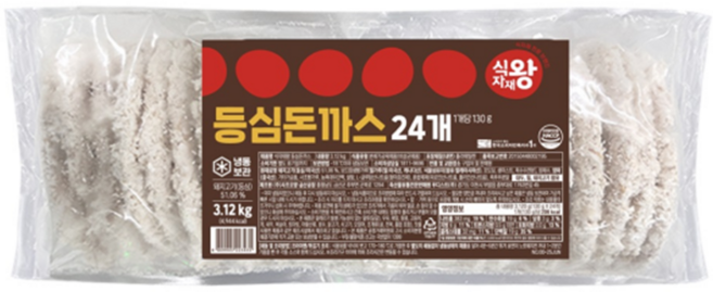 식자재왕 등심돈까스 3.12kg, 2개