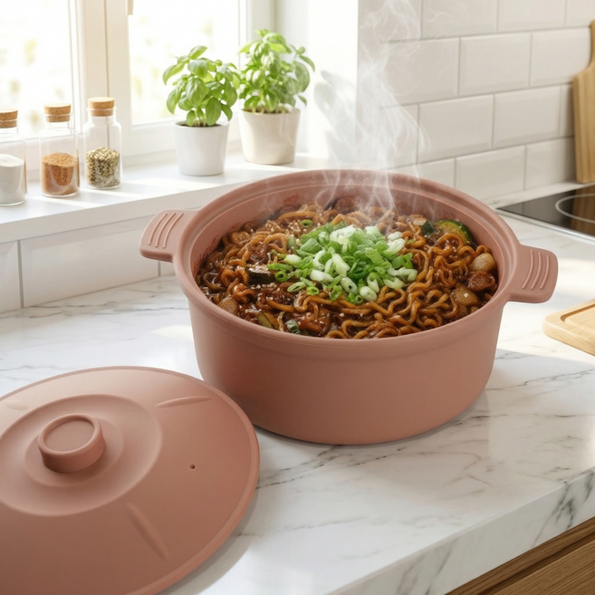 소노리떼 국산 실리콘 계란찜기 원형 특대형 대용량 1500ml, 1개, 피치베이지 피치베이지